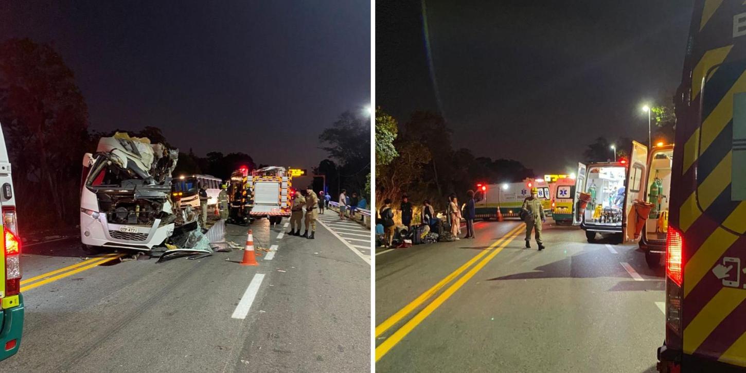 Acidente entre caminhão, micro-ônibus e ônibus deixa cinco mortos na BR-153, diz PRF