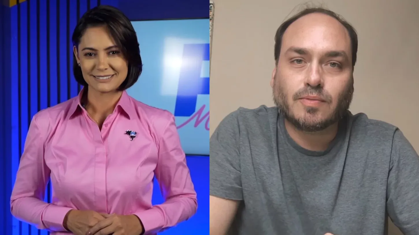 Bolsonaro cita pré-candidatura de Michelle e Carlos ao Senado
