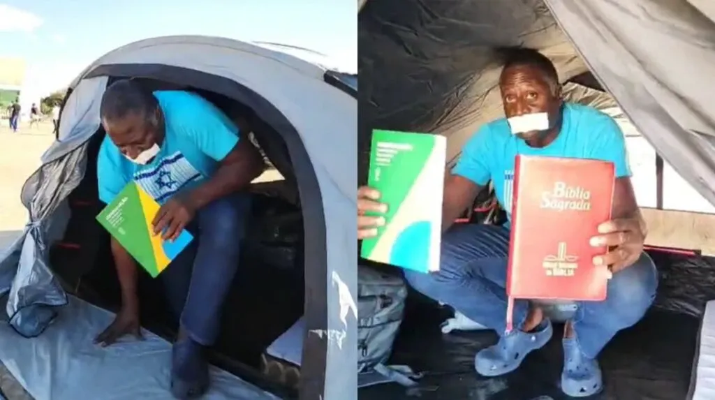 Helio Lopes acampa em frente ao STF e faz “jejum de palavras”