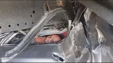 Milagre na estrada: VÍDEO mostra pai de família preso entre ferragens de carro esmagado por caminhão; todos sobreviveram