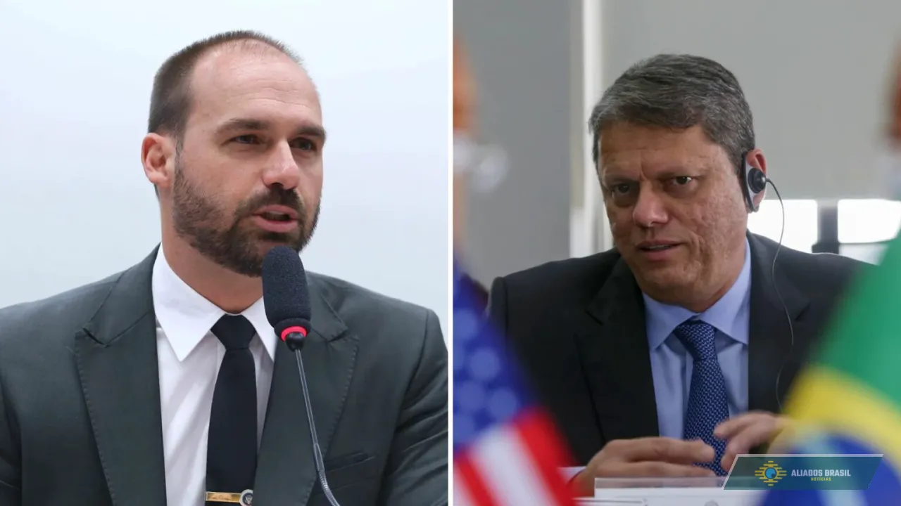 Tarifaço: Eduardo chama Tarcísio de “subserviente às elites”