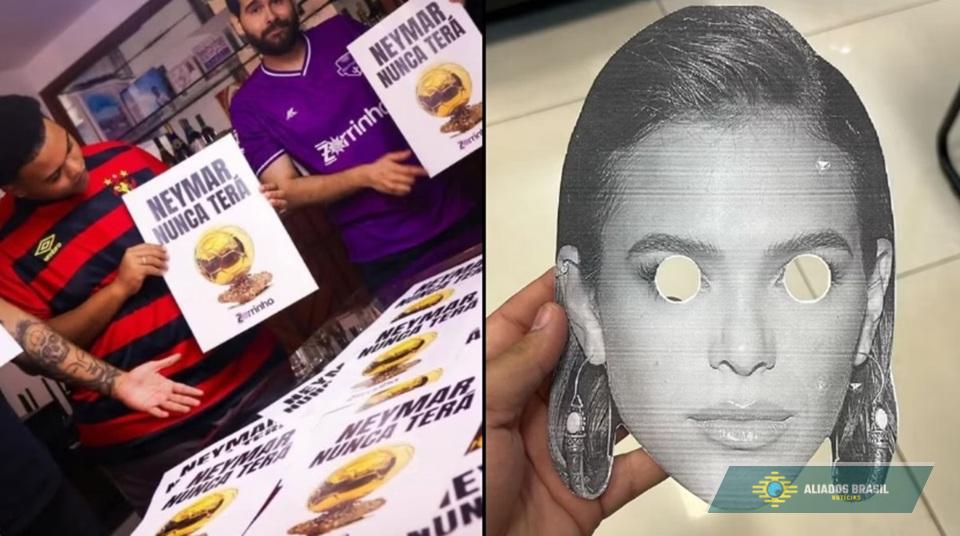 Torcedores são proibidos de entrar com máscara de Bruna Marquezine em Sport x Santos