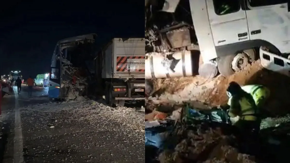 Batida entre ônibus e carreta deixa 11 mortos e mais de 40 feridos na BR-163 em MT