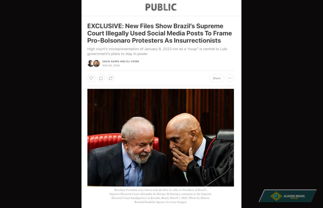 BOMBA: Jornalista americano denuncia uso ilegal de redes sociais por Moraes para prender manifestantes do 8 de Janeiro