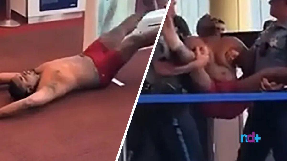 Homem choca passageiros com striptease em aeroporto e vídeo viraliza