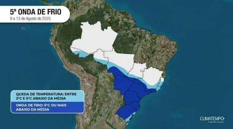 Mapa: poderosa onda de frio 