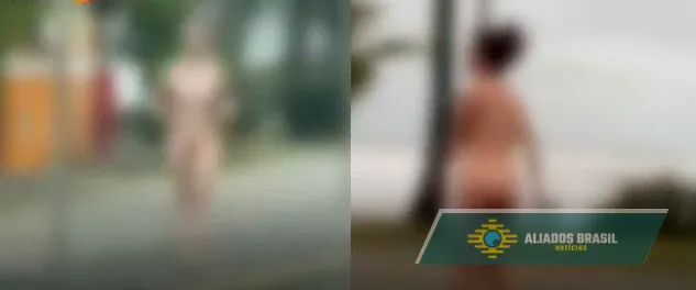 Mulher nua é abordada em orla e confessa ter matado o pai