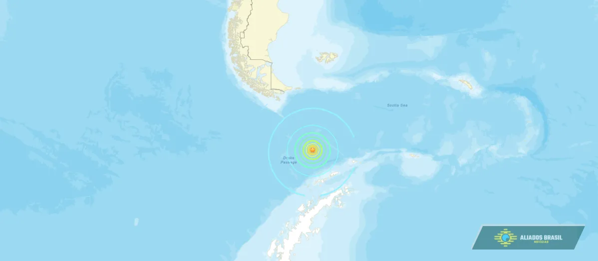 Terremoto de magnitude 7,5 atinge região entre América do Sul e Antártica