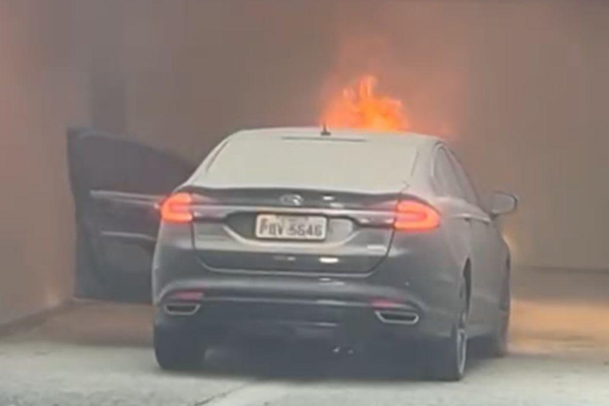 Vídeo: Carro de ministra pega fogo e provoca evacuação no STJ, em Brasília