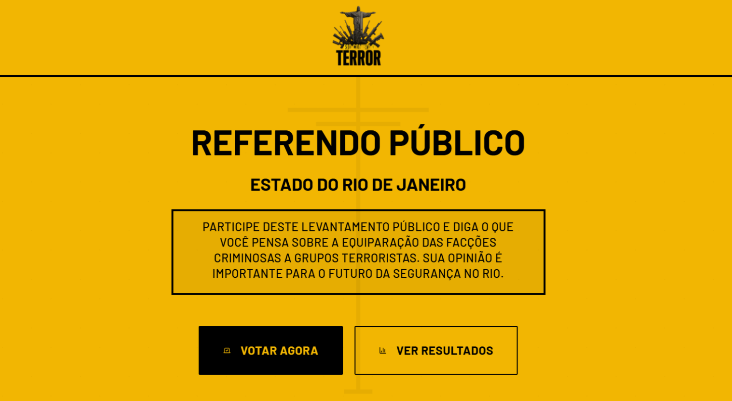 Cidadãos do Rio Já Podem Votar Sobre Equiparar Facções a Terroristas