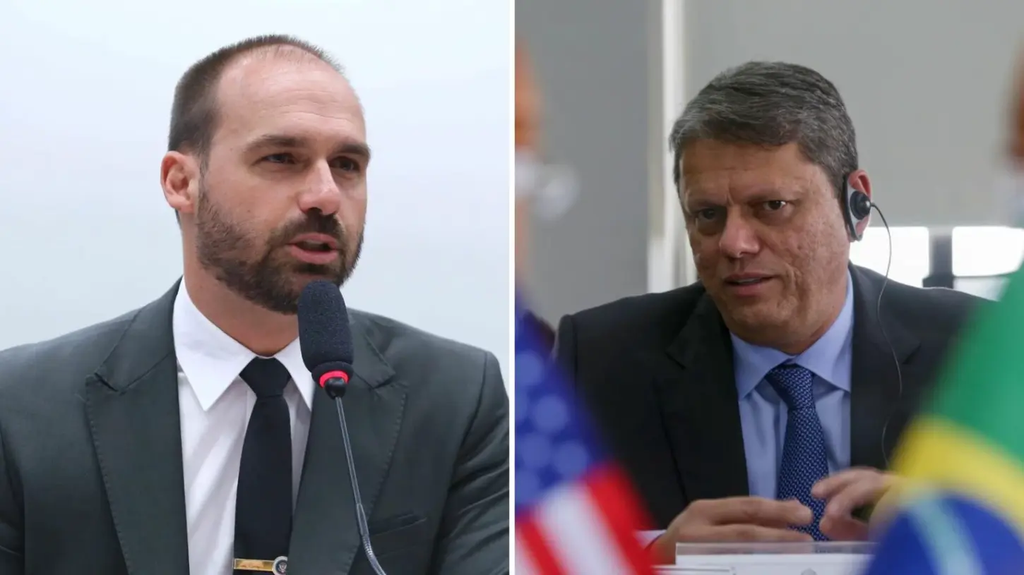 Eduardo admite apoio a Tarcísio como voto antiLula em 2026