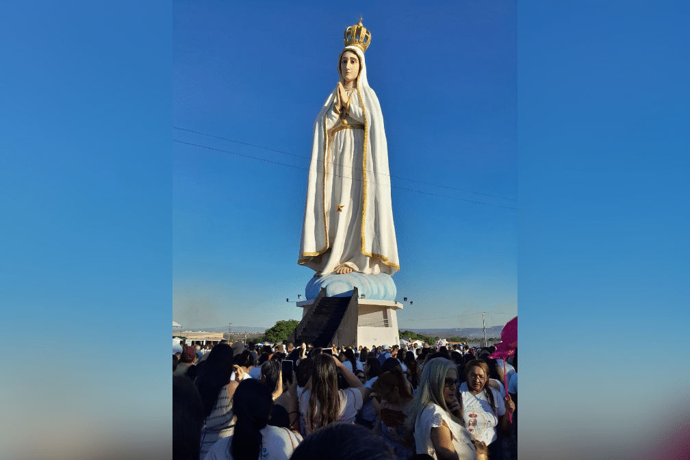 Maior que o Cristo Redentor, imagem de Nossa Senhora de Fátima no CE atrai multidão em inauguração; vídeo