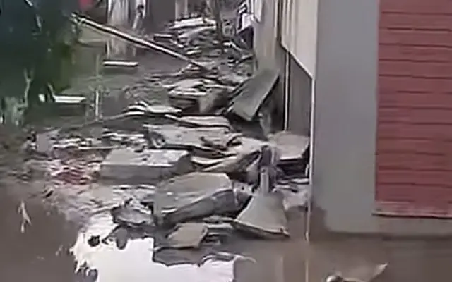 Marquise desaba em área da Aldeia COP30 durante temporal