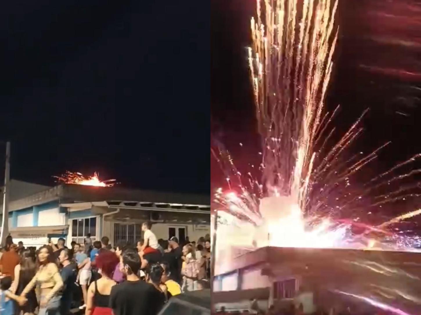 VÍDEO: Fogos de artifício atingem público durante abertura do Natal em cidade do RS; bombeiros relatam feridos
