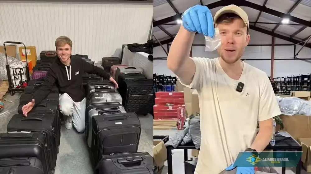 Criador de conteúdo britânico compra bagagens abandonadas e revela o que passageiros deixam para trás em aeroportos; assista
