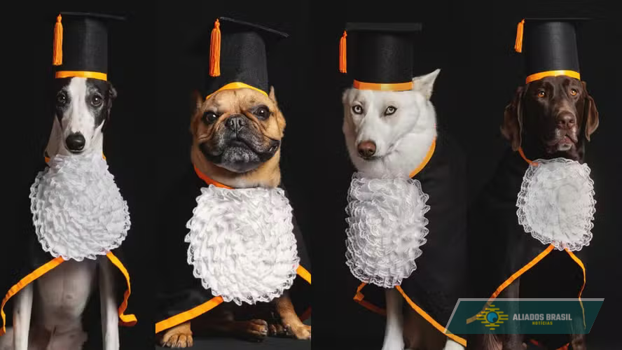 Formatura canina: creche para cães entrega diploma e beca aos 'AUlunos'; fotos encantam