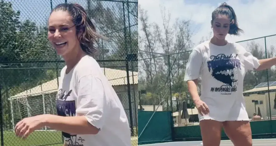 Paolla Oliveira diverte fãs na web ao se aventurar de skate; veja