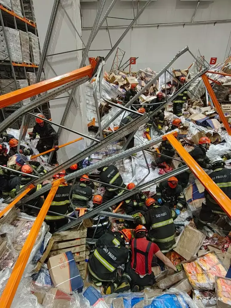 Vídeo: Homem é resgatado após toneladas de produtos congelados caírem sobre ele em atacadista  