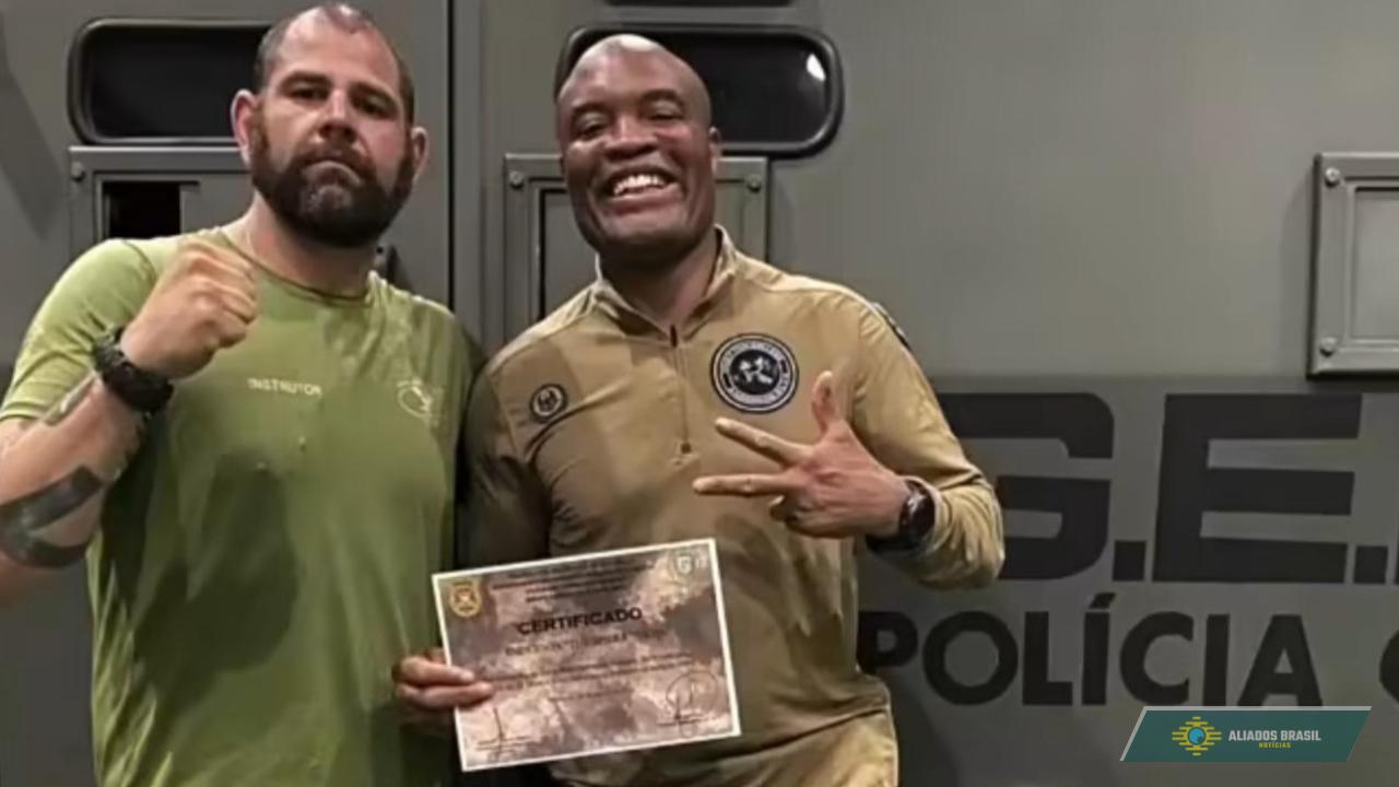 Anderson Silva anuncia mudança de carreira e mostra treino para polícia nos EUA; VEJA VÍDEO