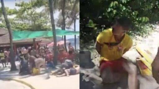 Briga entre salva-vidas e banhistas provoca tumulto na Praia Grande, em Ubatuba