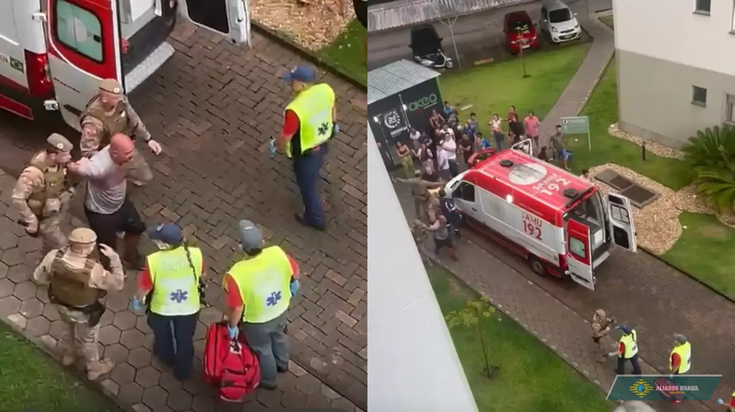 Ex invade prédio, amarra filho e espanca mulher no meio da rua em Blumenau