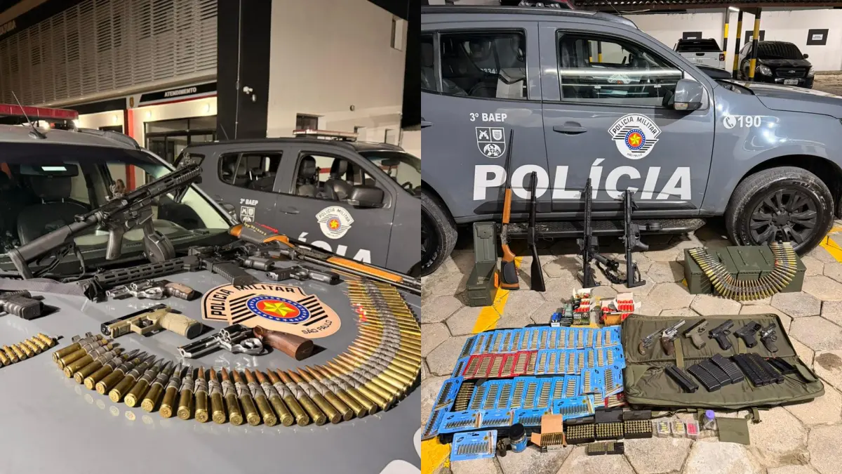 Homem é preso com arsenal de guerra em pousada de São Paulo; veja imagens