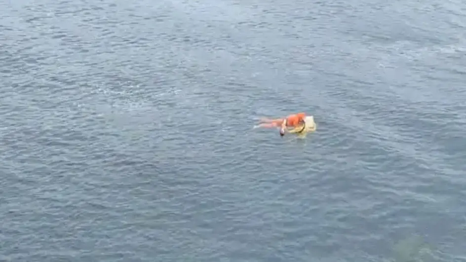 Homem sobrevive a naufrágio ao flutuar em porta de geladeira. Vídeo