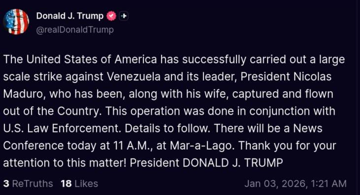 Anúncio do Presidente Donald Trump 