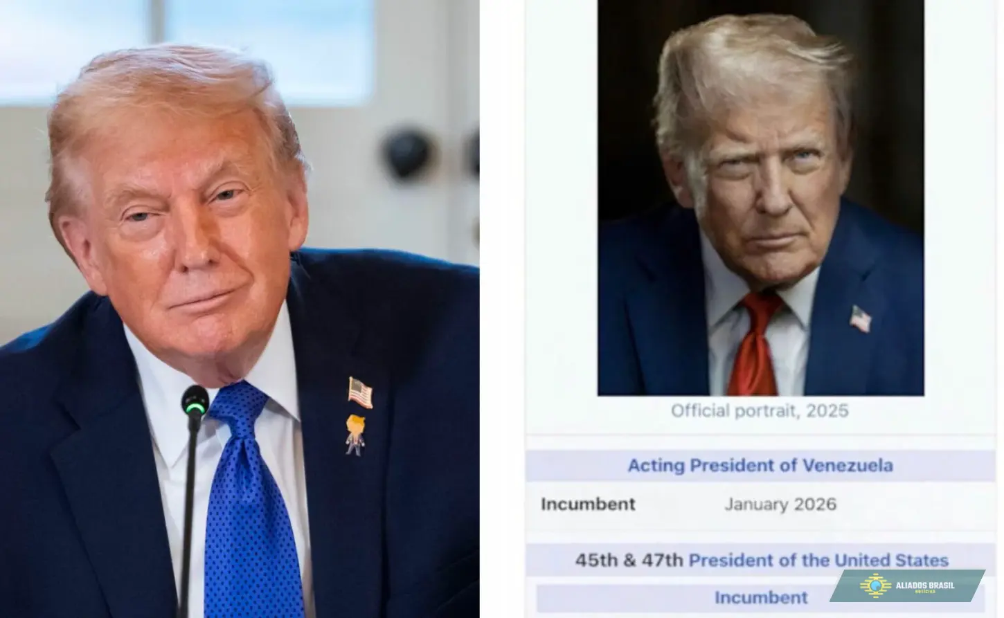 Trump posta montagem em que é o presidente da Venezuela