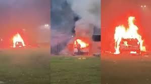 VÍDEO: Fogos de artifício explodem dentro de carro na noite de réveillon em Roraima