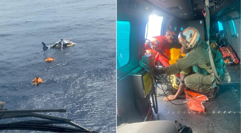 Vídeo: helicóptero a serviço da Petrobras faz pouso forçado no mar