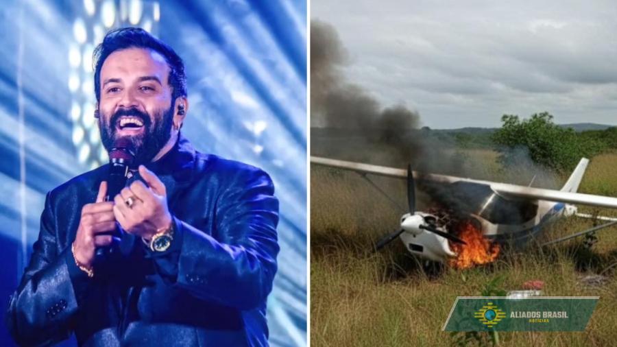 Cantor sertanejo que fez pouso de emergência diz que avião desligou no ar: ‘Painel apagou, motor parou’