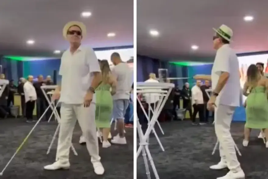 Eduardo Paes é flagrado imitando deficientes visuais no carnaval
