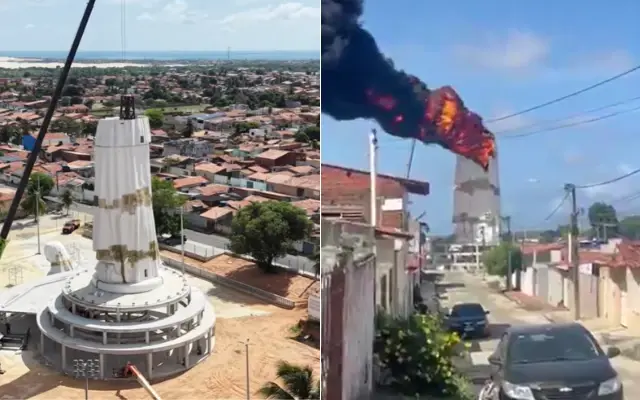Incêndio destrói estátua de Nossa Senhora de Fátima em Natal