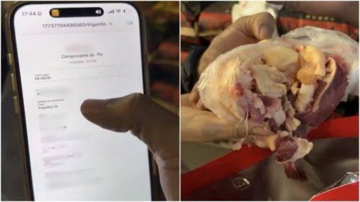 Após receber Pix falso, açougueiro dá troco e envia pelancas e sebo no lugar de picanha; Veja vídeo