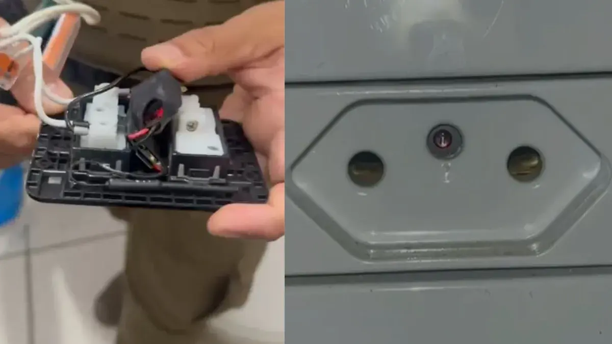 Funcionária percebe luz na tomada e encontra microcâmera escondida em banheiro de empresa em SC