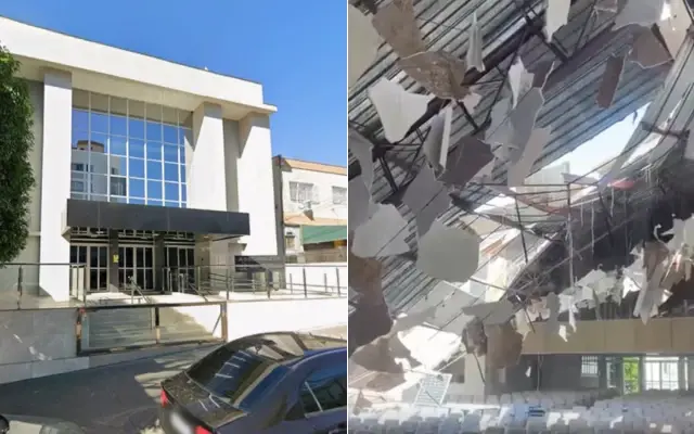 Teto da Assembleia de Deus em Londrina desaba