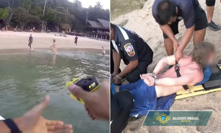 Turista alemão é atingido por arma de choque após entrar no mar pelado na 'Ilha da Morte', Tailândia