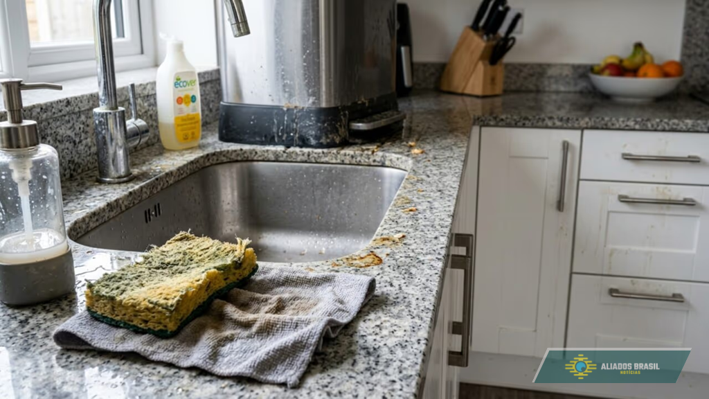 7 erros de limpeza na cozinha que fazem os germes se acumularem sem você perceber