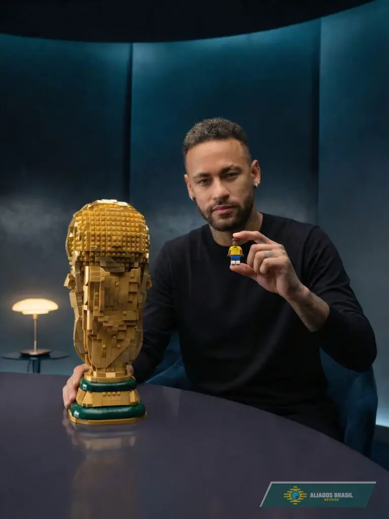 Designer viraliza ao colocar Neymar na campanha da Lego