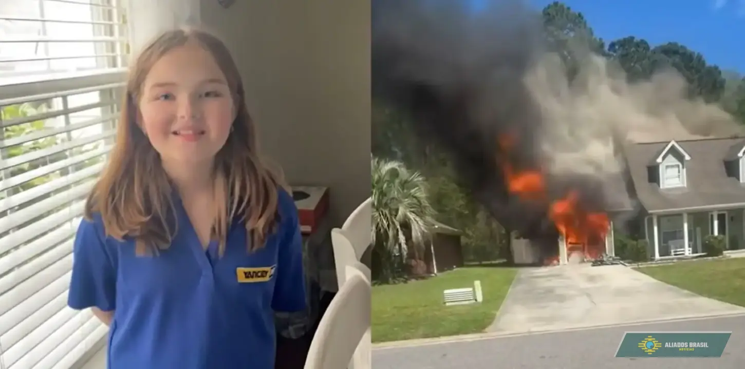 Menina de 12 anos enfrenta casa em chamas e salva os irmãos