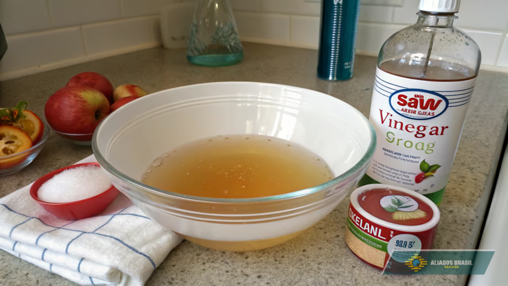 Misturinha de vinagre e detergente para eliminar moscas das frutas