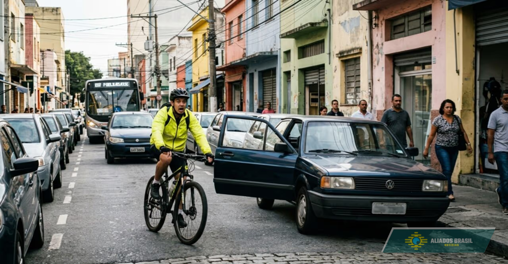 Motoristas que abrem a porta do carro sem olhar precisam conhecer o art. 49 do CTB