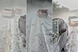 VÍDEO: Granizo cobre estrada e interrompe percurso de motoristas no interior de SP: ‘Carro não ia, carro não voltava’