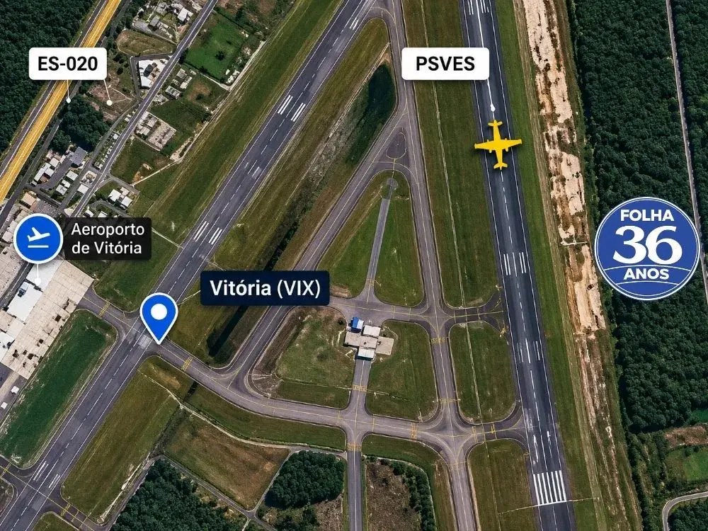 Avião faz pouso de emergência de barriga no aeroporto de Vitória