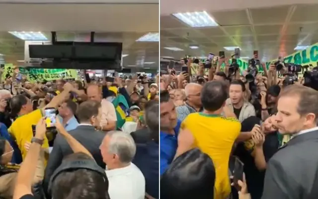 Flávio é ovacionado ao chegar no aeroporto de Brasília