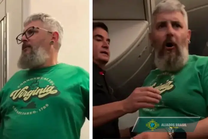 Homem é detido após morder comissário de bordo durante voo