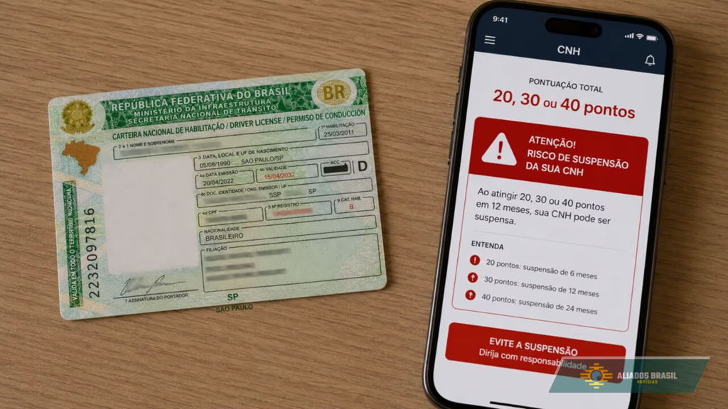 Motoristas que possuem a CNH com 20 pontos podem perder a carteira em até 12 meses com essa regra