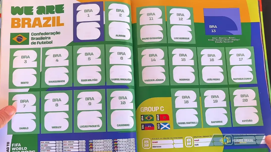 Neymar fora e mais: veja detalhes do Brasil no álbum de figurinhas da Copa