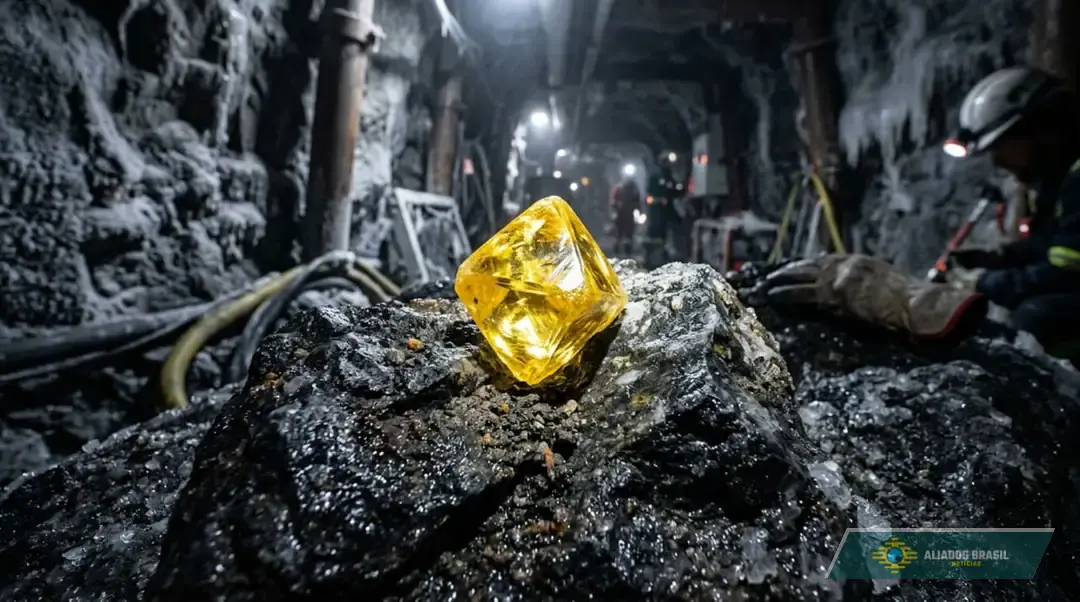 Um diamante amarelo avaliado em 15 milhões foi encontrado em uma mina no Círculo Polar Ártico que estava prestes a ser fechada